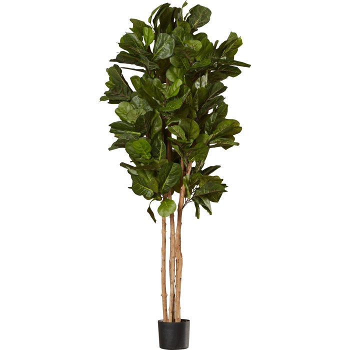 Mistana™ Faux Fiddle Leaf Fig Tree in Pot & Reviews Wayfair